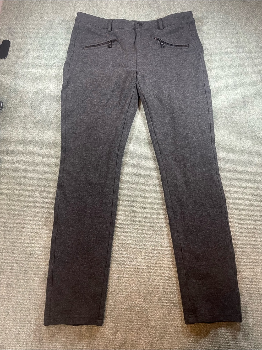 NYDJ Women's Dark Charcoal Slim Ankle Pants with Zip Front Pockets